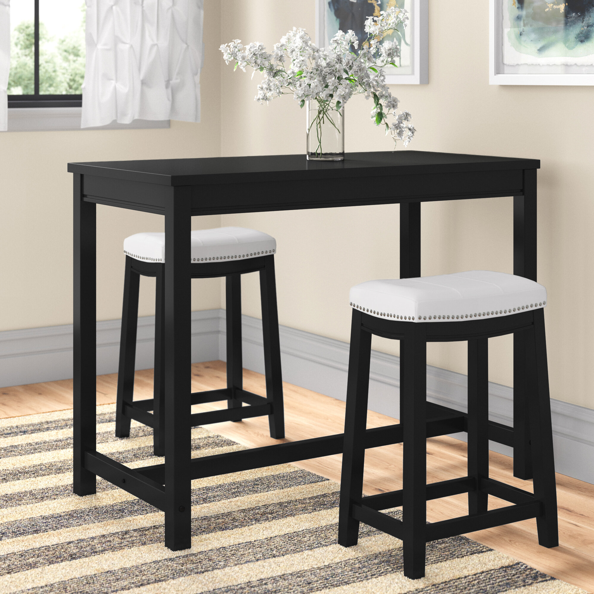 3 piece counter height dining set black new arrivals