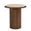 Table de bout en travertin et noyer