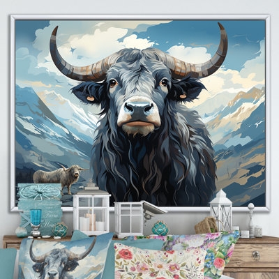 «Blue and Gray Yak», peinture sur toile
