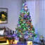 Arbre de Noël artificiel de 7,5 pi de hauteur avec 1149 branches floquées par la neige, 550 lumières DEL blanc chaud ou coloré, base en acier-1739700405