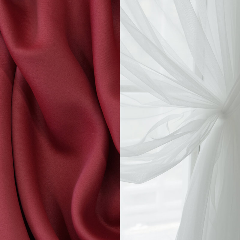 Panneaux de rideaux unis obscurcissants et thermiques avec œillets Granados, L 52 po x L 63 po, Rouge cardinal
