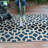 Rectangle Aubreyjo Geometric Navy/Ivory Indoor&Outdoor Area Rug-1135374498