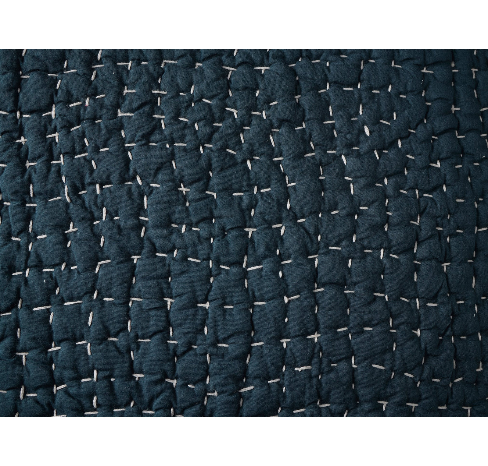 Pebbled Organic Cotton Shams, Midnight Indigo