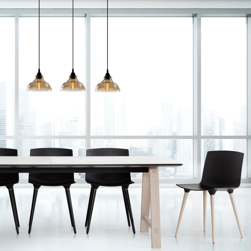 Luminaire suspendu en forme de dôme à 3 lumières pour îlot de cuisine Rhys, Bronze