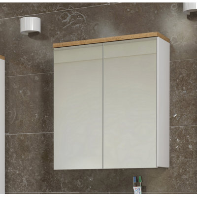 Carlos Surface Mirrored Bathroom Cabinets with Mirror Adjustable Shelves