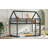 Twin Over Twin Rubber Wood Floor Bunk Bed, With Ladder,Guardrails,House-Shaped-Bunk Bed, Black-264645392