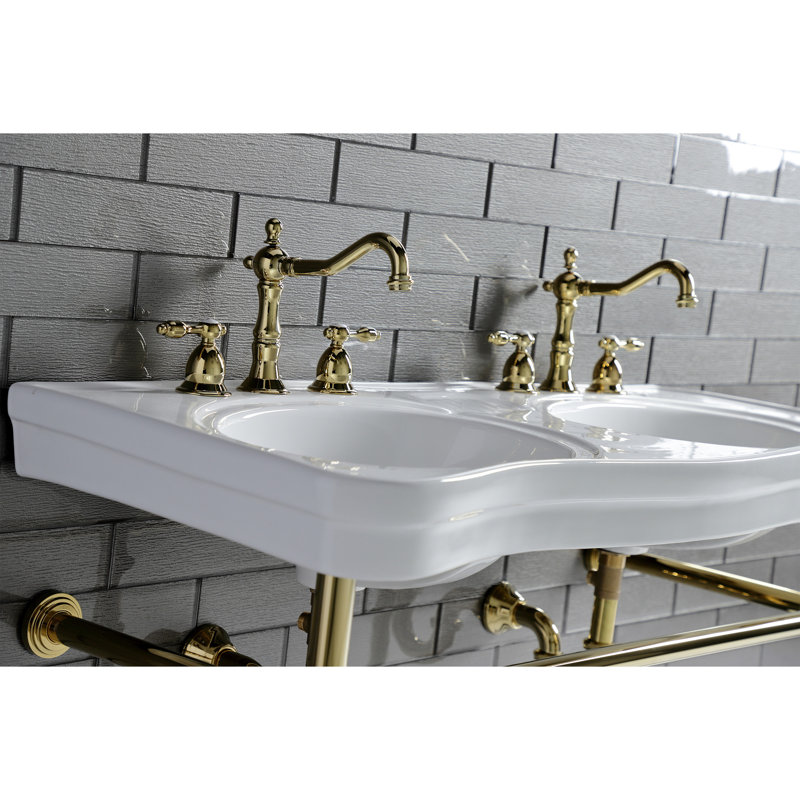 Robinet de salle de bain espacé Kingston, Laiton poli