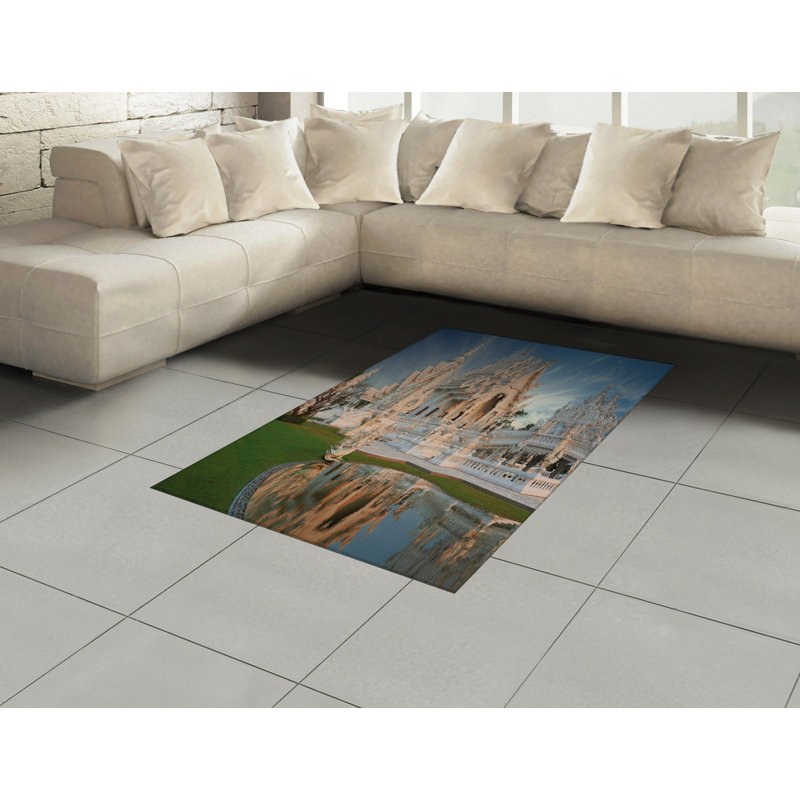 East High Density Long Fiber Poly Threads Decorative Area Rug Carpet, Rectangle 4' x 5'8"
