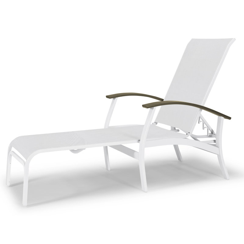 Belle Isle Outdoor Chaise Lounge, White 6D Sunbrella®, White P50, Gloss White