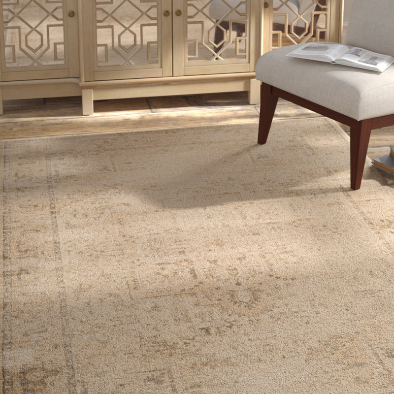 Evanoff Oriental Beige Area Rug, Rectangle 5'1" x 7'6"
