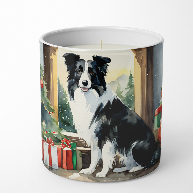 Bougie de Noël parfumée avec support en céramique