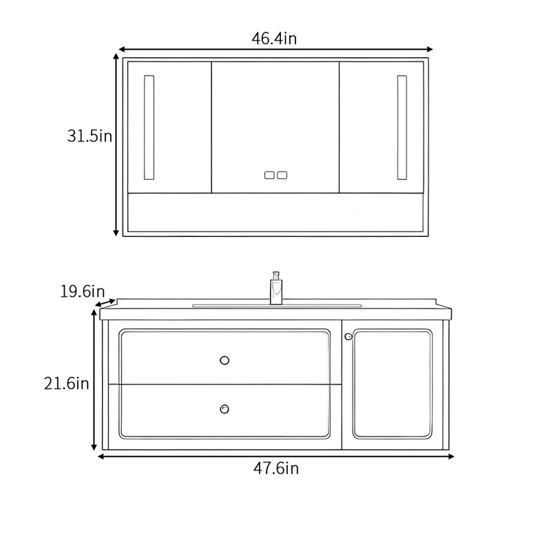 Armoire de salle de bain simple de luxe à la française