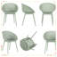 Chaise de salle à manger d'extérieur Pale Green, ensemble de 2 chaises de patio en plastique PP