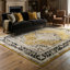 Bernell Persian Medallion Black/Gold Area Rug