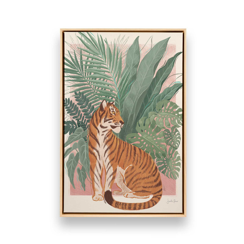 «Jungle Majesty», reproduction sur toile, Cadre flottant en érable américain, H 18,75 po x l 12,75 po x P 1,75 po