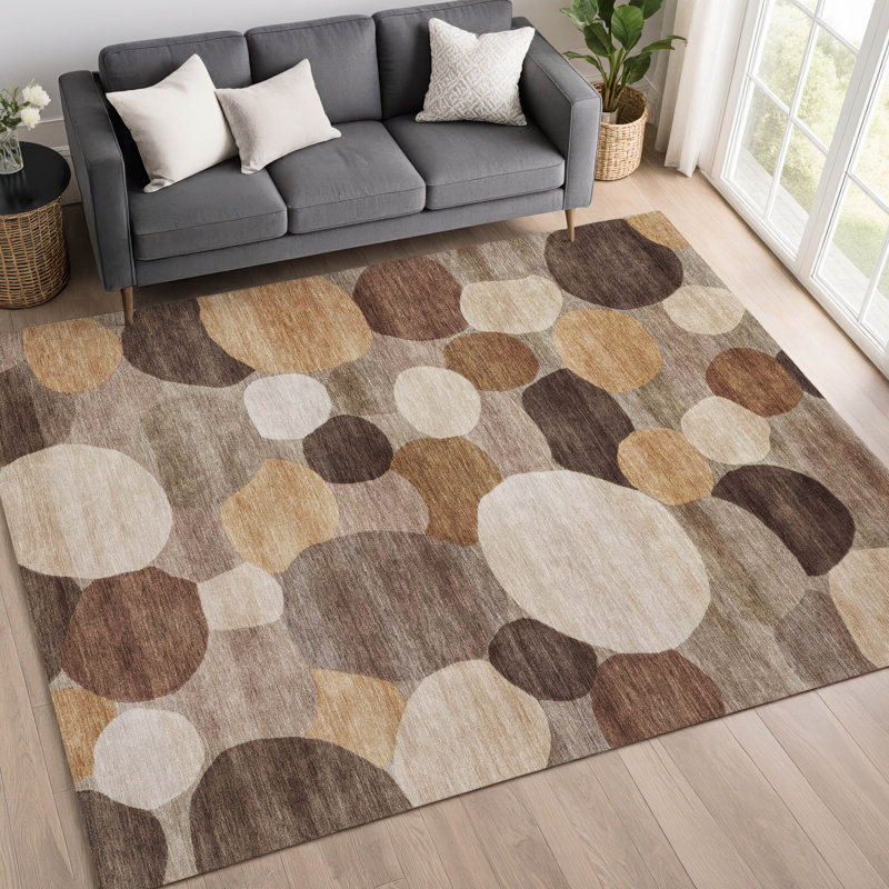 Tapis à pois Premium lavable à la machine AMF2375 Mayfield, Brun, 3 pi x 5 pi