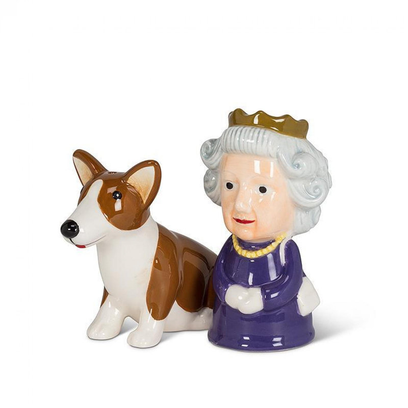 Salière et poivrière Queen and Corgi