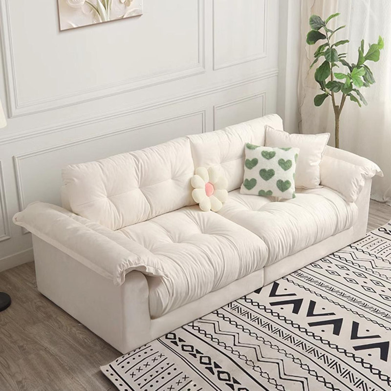 Canapé simple de style crème French Cloud, H 35,43 po x l 110,23 po x P 39,37 po