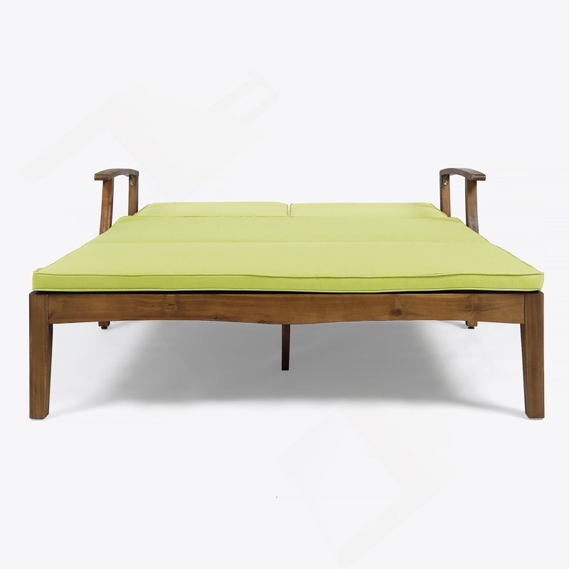 Double chaise longue de patio avec coussin, Vert