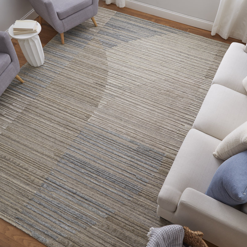 Tapis brun à motif abstrait moderne Jaineel, Rectangle 12 pi x 15 pi