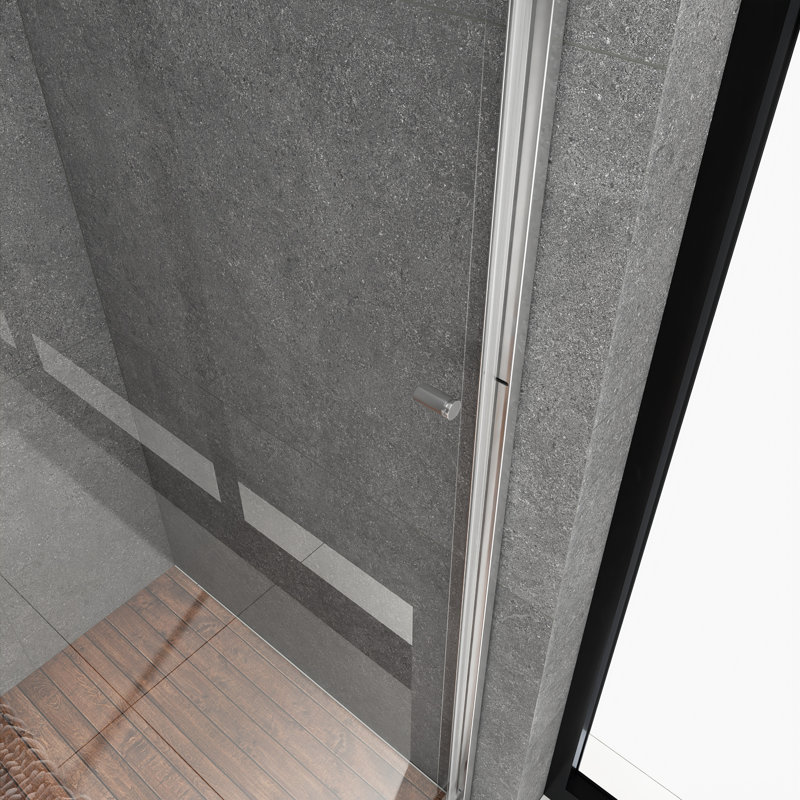 Porte de baignoire coulissante double encadrée l 60 po x H 72 po, Nickel, L 60 po