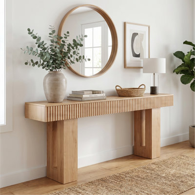  Hollow-Leg 63" Fluted Console Table