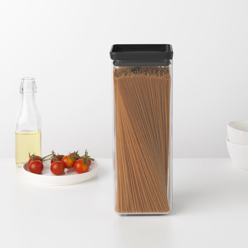 Tasty+ Stackable Square Canister, Black