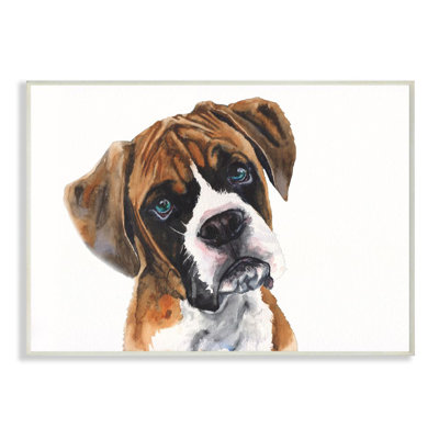 «Eye Boxer Dog Pet Animal Watercolor Painting», impression sur toile