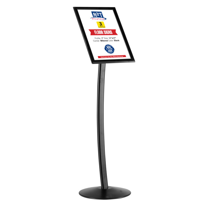 Pedestal Curved Sign Menu Holder