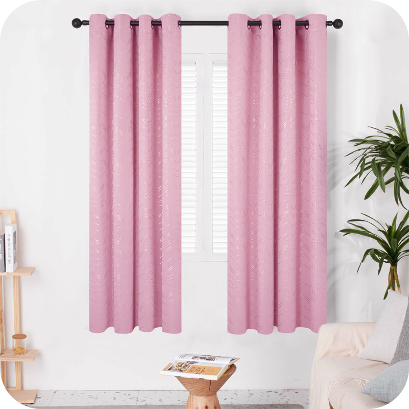 Abrahamsen Blackout Curtain, 46cm Width x 138cm Drop, Pink