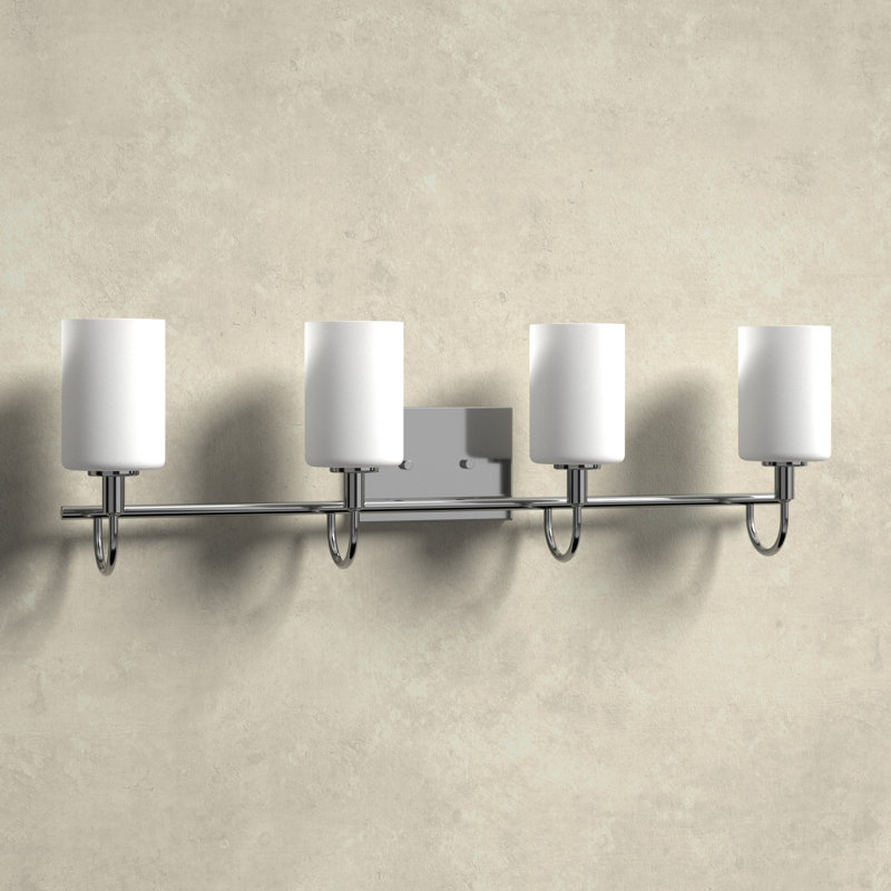 Rowley 4 Light Frosted Dimmable Vanity Light, Chrome