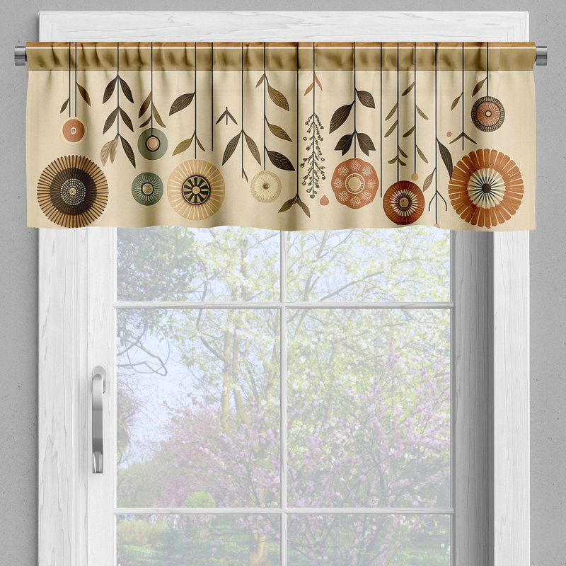 Floral Tailored Window Valance, 54" W x 12" L