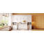 Lit escamotable double pleine grandeur avec placard, tiroirs et tablettes, blanc