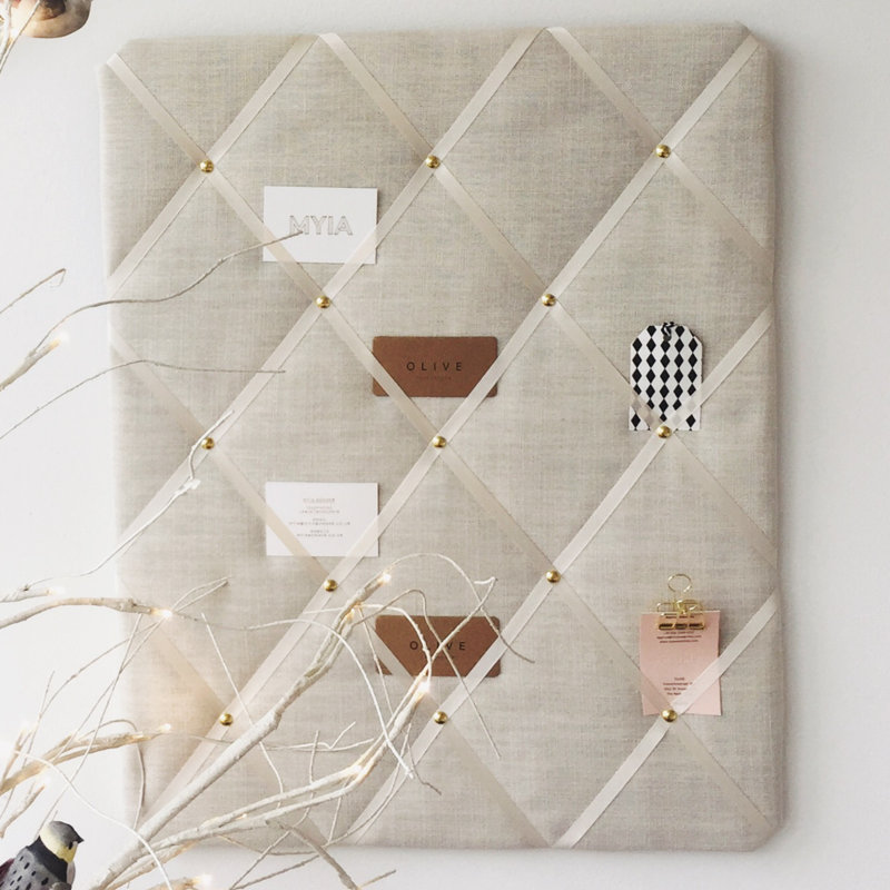 Fabric Covered, Ivory/Gold, 60cm H x 48cm W