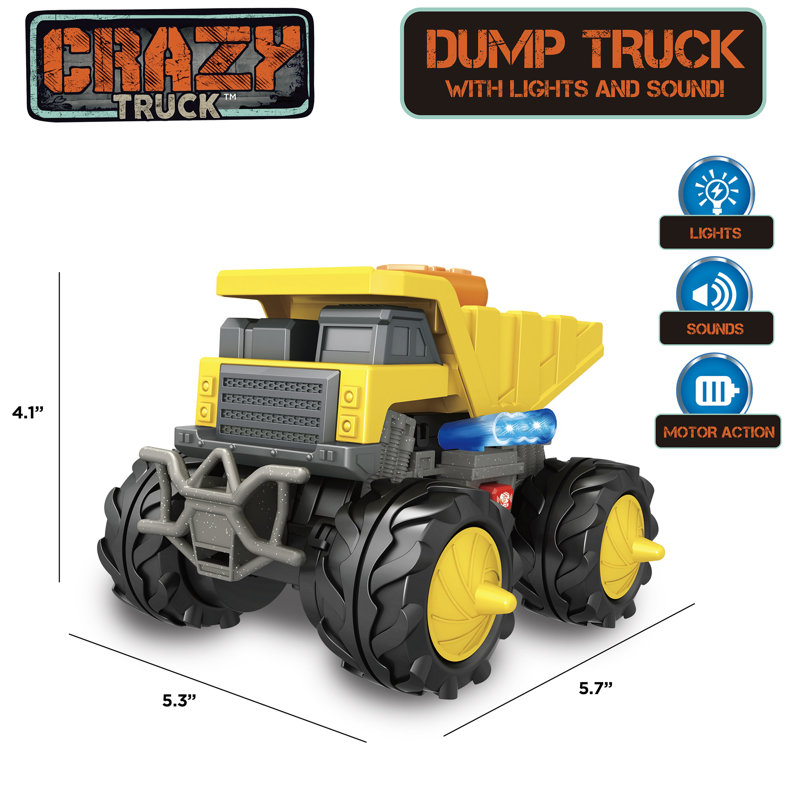 Camion à benne basculante Crazy Truck: Jaune