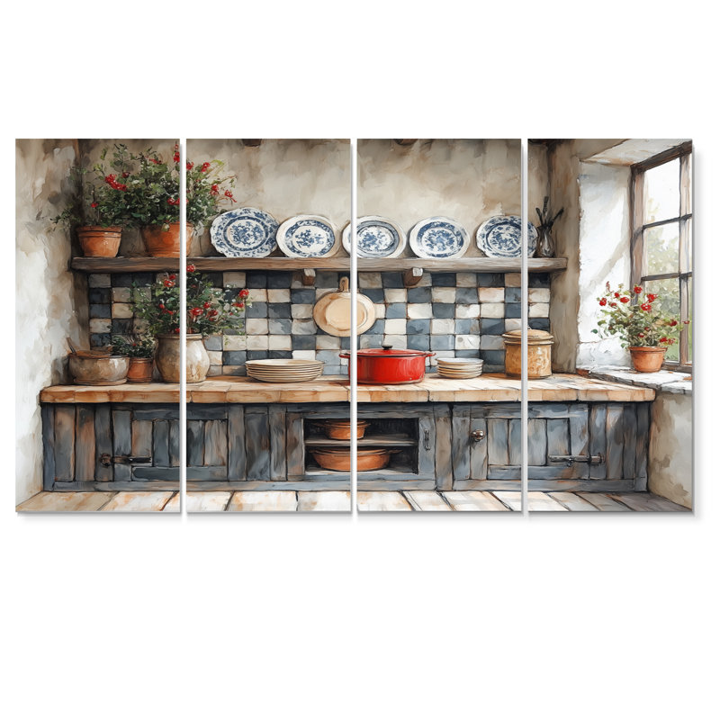 Gray Country Kitchen Rustic Charm I - Ensemble de décoration murale de cuisine, H 28 po x l 48 po