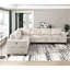 Mobilier de salon siège d'angle beige avec rangement en tissu velours côtelé 1 pièce modulaire-781481351