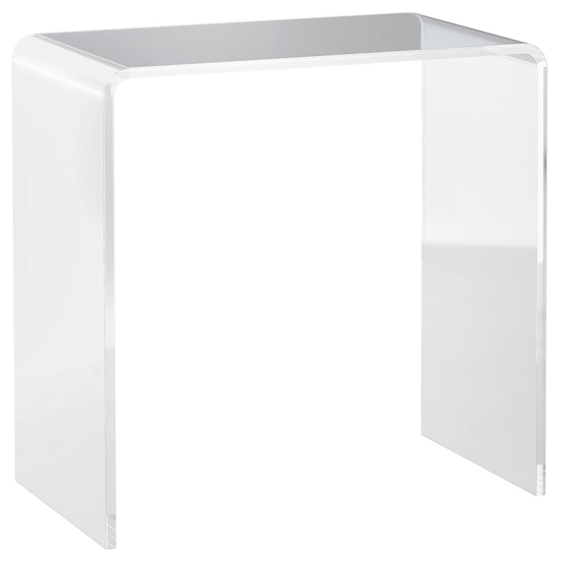 Bureau d'appoint rectangulaire en acrylique de 21 po de long - transparent, polyvalent et rectangulaire
