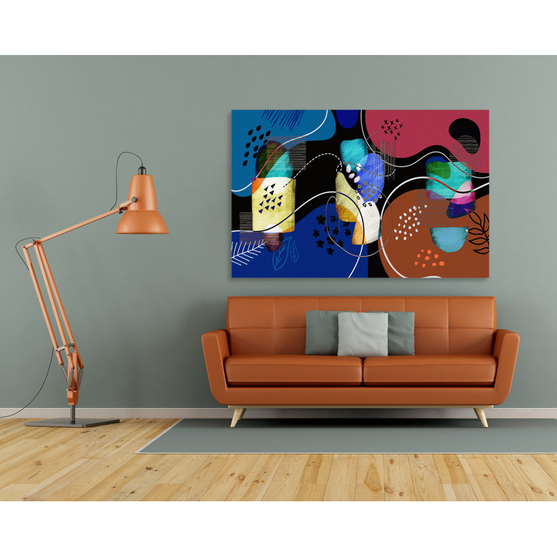 Formes géométriques - reproduction sur toile tendue, H 12 po x l 18 po x P 1,5 po
