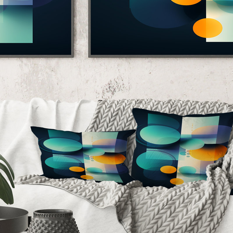 Independence Of Curiosity Retro Circular IV - Abstract Geometric Printed Throw Pillow