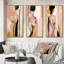 «Sensual Elegance Woman» en rose et or - ensemble de 3 impressions-396397972-396397973
