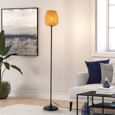 Lampe sur pied en bambou tissé Cordrey