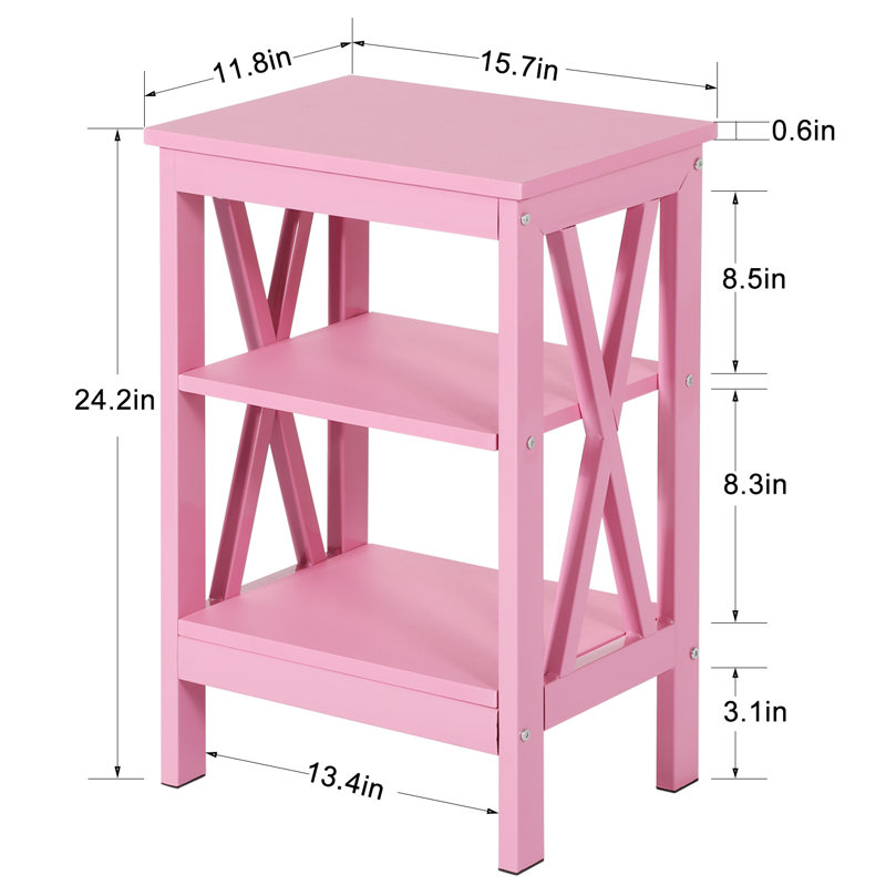 Victoria 15.7'' W Nightstand, Pink, Individual