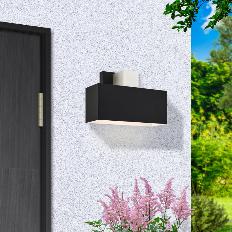 Burttram Solid Brass Wall Light, Black, 6.25" H x 9" W x 3.875" D