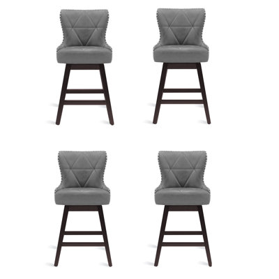 Zola Faux Leather Vinatge 26''Swivel Bar Stools