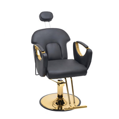 Fauteuil de barbier, fauteuil de salon inclinable et pivotant à 360 ° pour coiffeur, fauteuil à shampooing avec éponge haute densité et similicuir de qualité supérieure