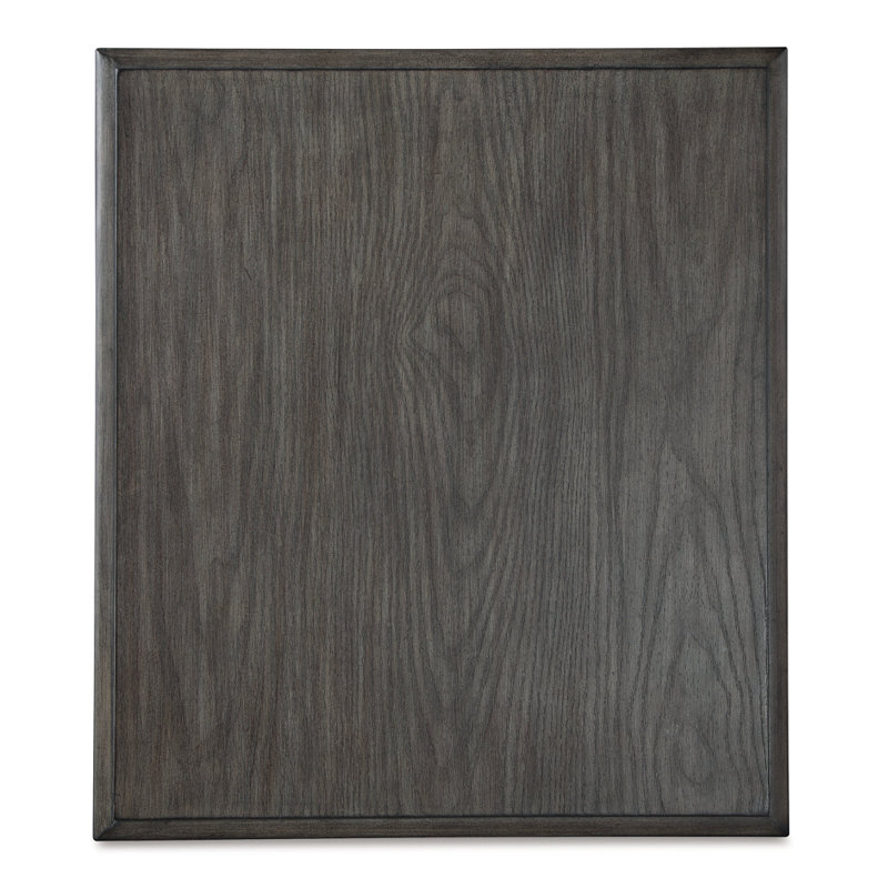 Gray Rectangular Wood End Table with Storage Drawer