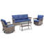 Ensembles de conversation pour patio en osier toutes saisons Anferney avec fauteuil coulissant et table basse-681927191-695534370
