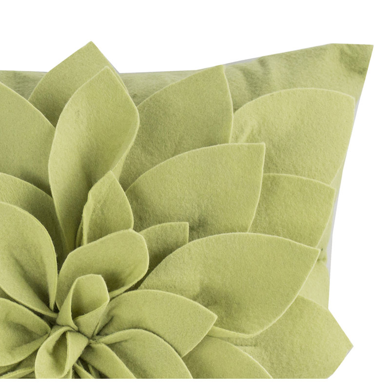 Sara's Garden Polyester Throw Square Pillow Cover, Lime