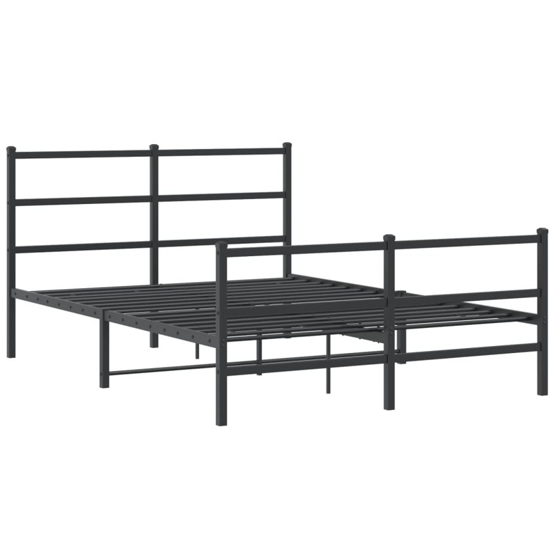 Lit à structure ouverte en métal Ataman, Noir, 55.9" x 77.2"
